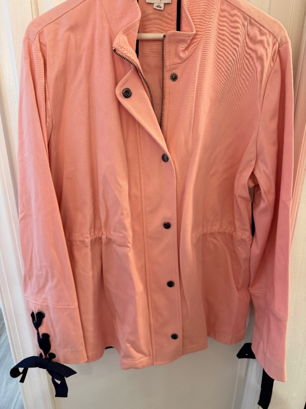 Women's crown and Ivy Pink and Navy bow jacket NWT size xl